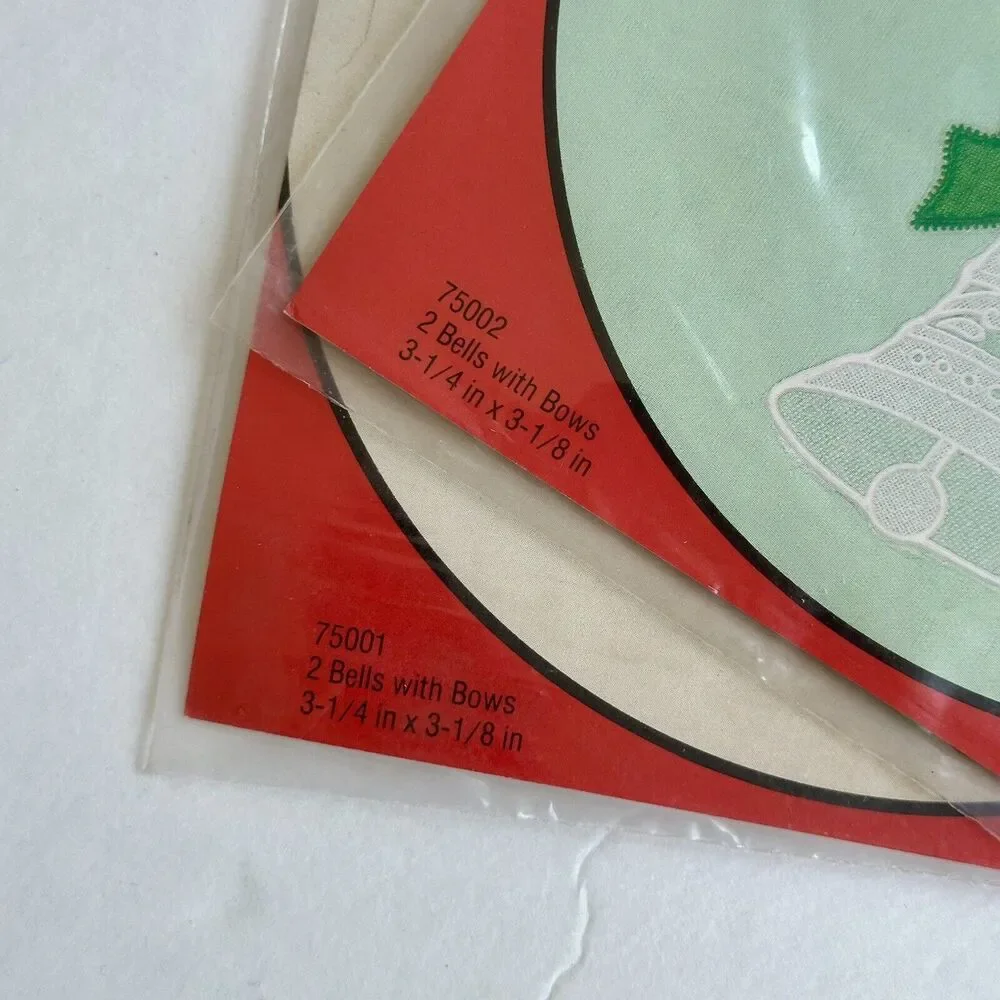 Set of 4 Vintage 80s Dritz Iron On Holiday Expressions Nativity & Bells Washable